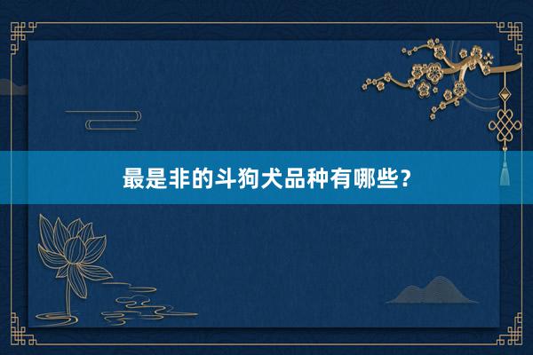 最是非的斗狗犬品种有哪些？